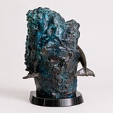 Serenade bronze dolphin sculpture, rear view