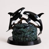 Devotion bronze orca sculpture, front view