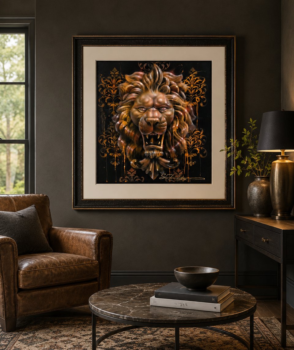A sculptural urn displayed as art in a modern home interior