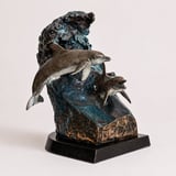 Serenade bronze dolphin sculpture, side profile
