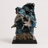 Serenade bronze dolphin sculpture, front view