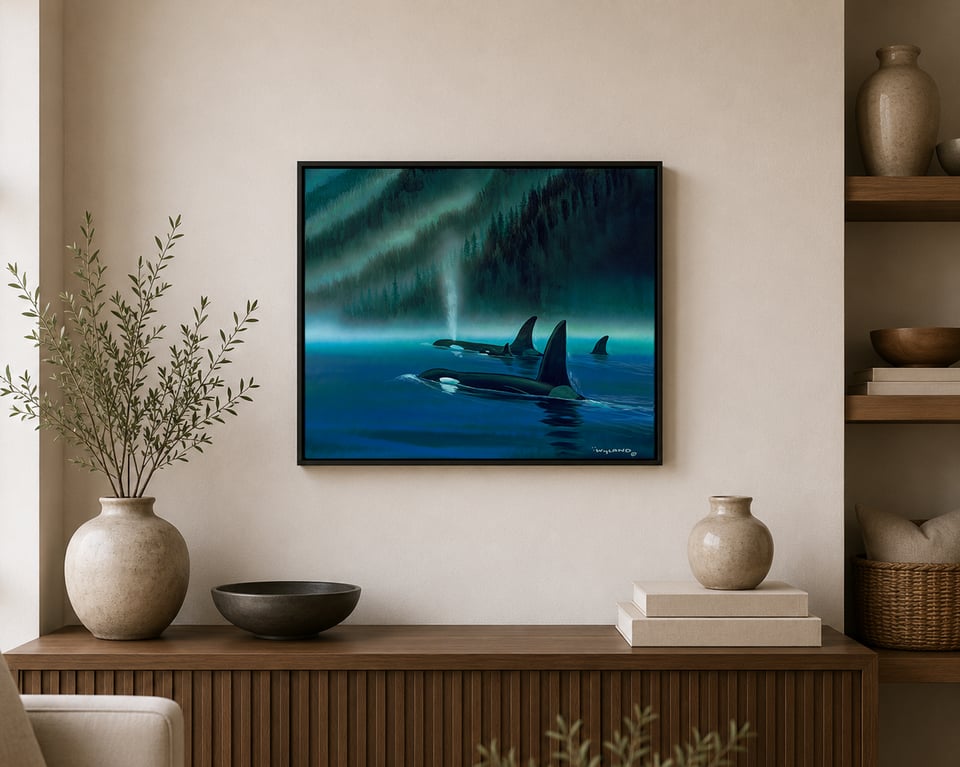 Pacific Northwest Waters — an embellished painting by Wyland