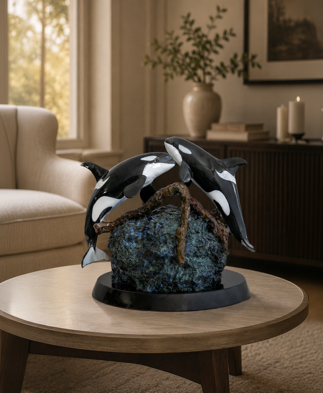 Orca memorial sculpture by Wyland