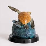 Freedom bronze sea turtle sculpture, rear view