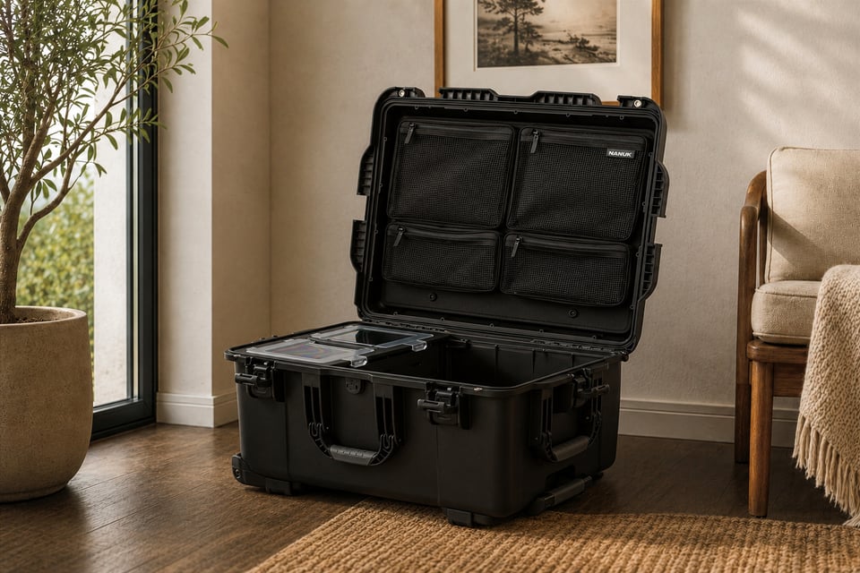Open Tribute Art Treasure Chest showing its compartments for meaningful objects