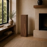 Walnut Tribute Pillar in a warm living room