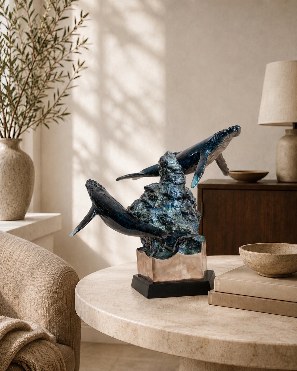 Humpback whale memorial sculpture by Wyland